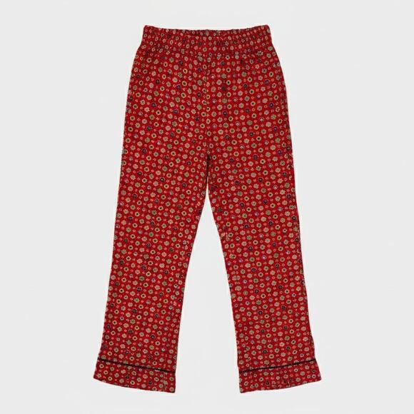 aerie Pants - Aerie Small Red Green Mulitcolor Patterned Pants 100% Polyester with Pockets
